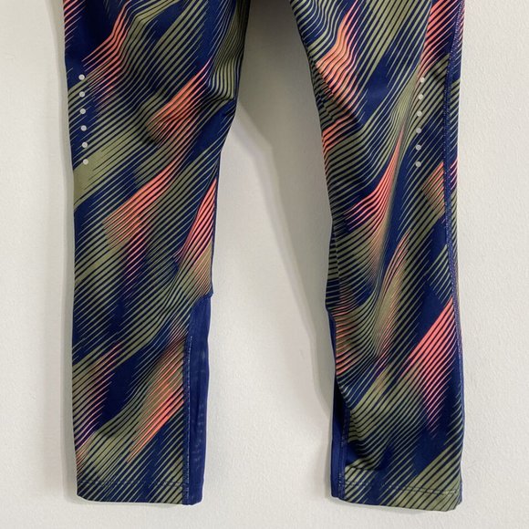 Nike Running Power Epic Run Crop Leggings Women's S Orange Green Blue Workout - Picture 5 of 9